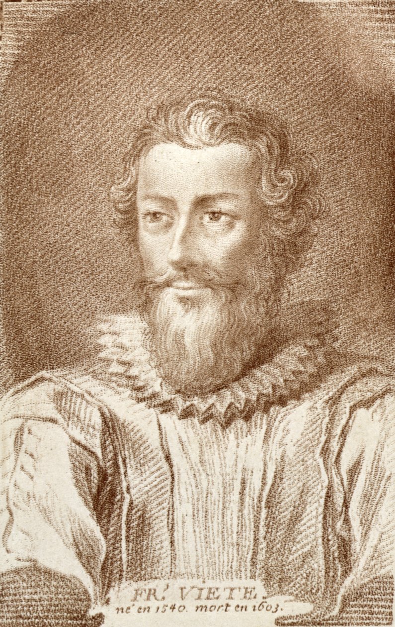 Francois Viete (1540-1603), illustration från Histoire des Mathematiciens av Alexandre Saverien (1720-1805), publicerad i Paris 1766 av French School
