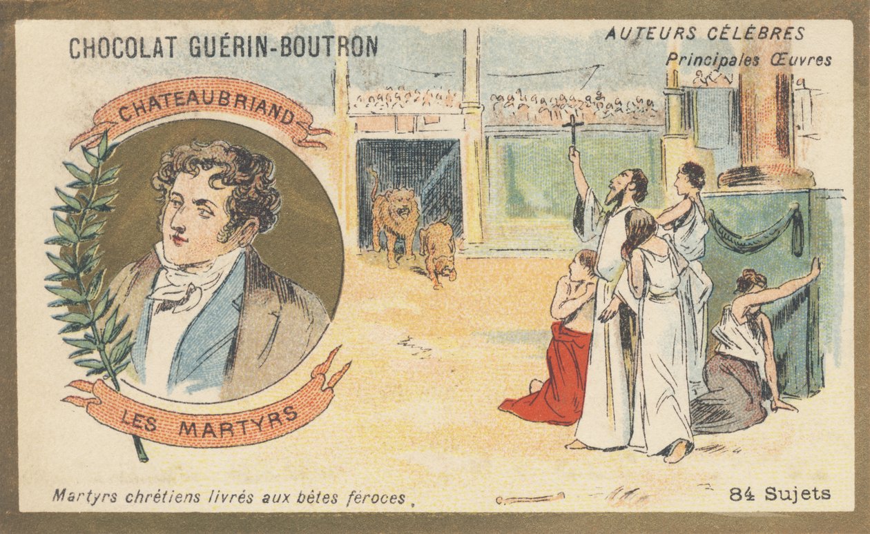 François-Rene, Viscount of Chateaubriand (1768-1848), fransk författare och politiker, författare till "Les Martyrs" (1809) av French School
