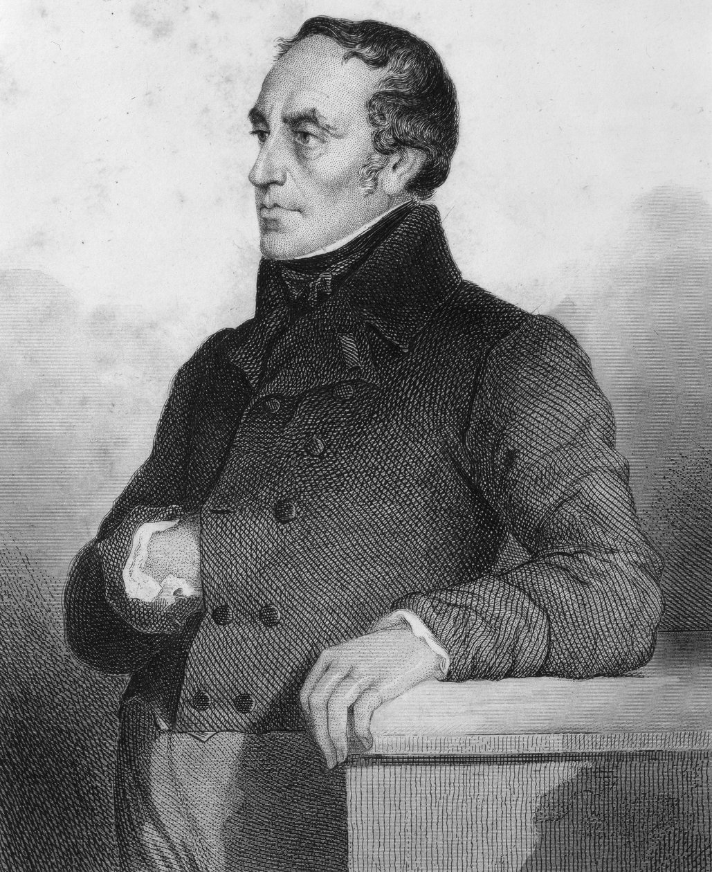 François Guizot (1787 - 1874), fransk politiker och historiker - gravyr i "Historien om Louis Philippes politiska och privata liv" av French School