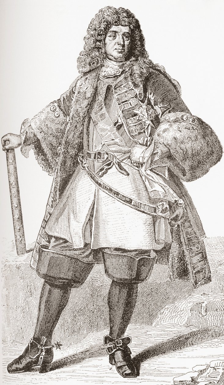 François de Neufville, 2. hertug af Villeroy, 1644 1730. Fransk soldat. Fra Les Heures Libres udgivet 1908.swed av French School