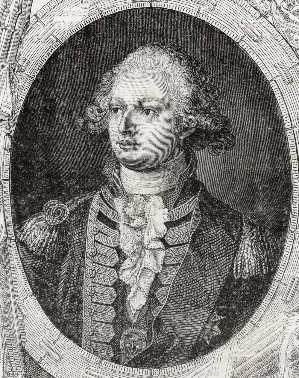 Frederick Augustus, hertig av York och Albany, från "Histoire de la Revolution Francaise" av Louis Blanc (1811-82) av French School