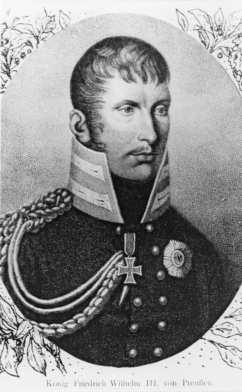 Fredrik Vilhelm III, kung av Preussen (gravyr) av French School