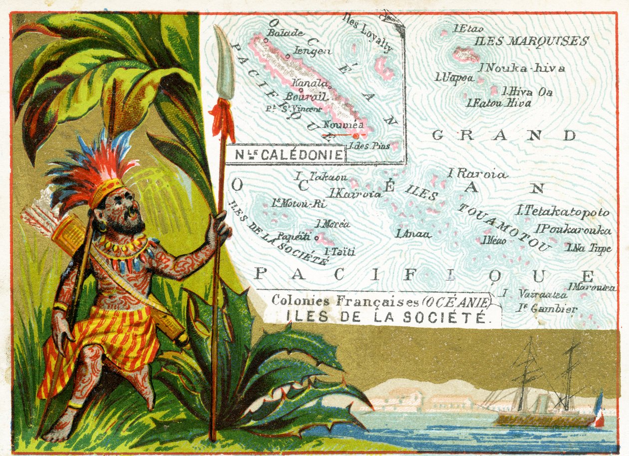 Franska ägodelar i Oceanien, ca 1890 av French School