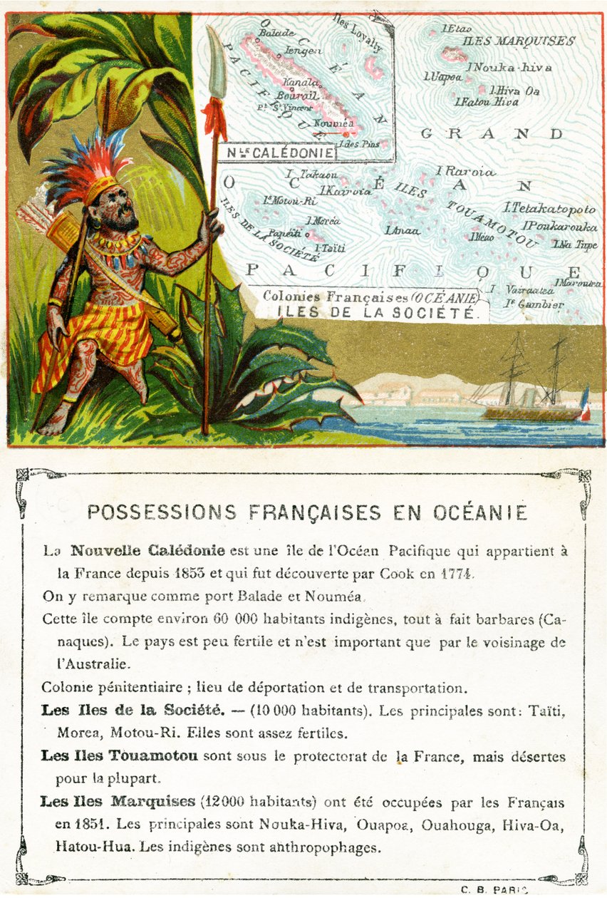 Franska ägodelar i Oceanien, ca 1890 av French School