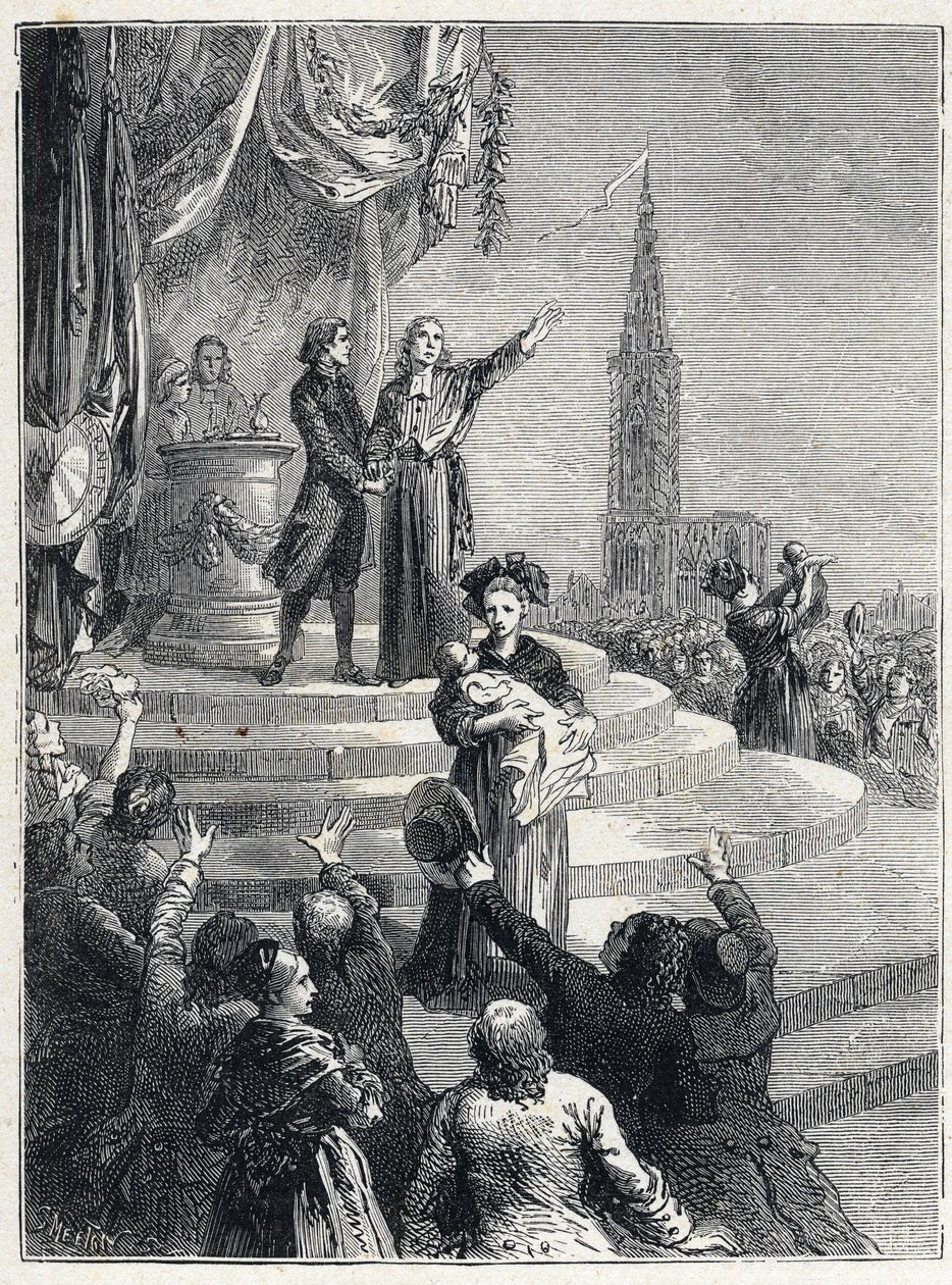 Franska revolutionen - Fete de la Federation i Strasbourg av French School