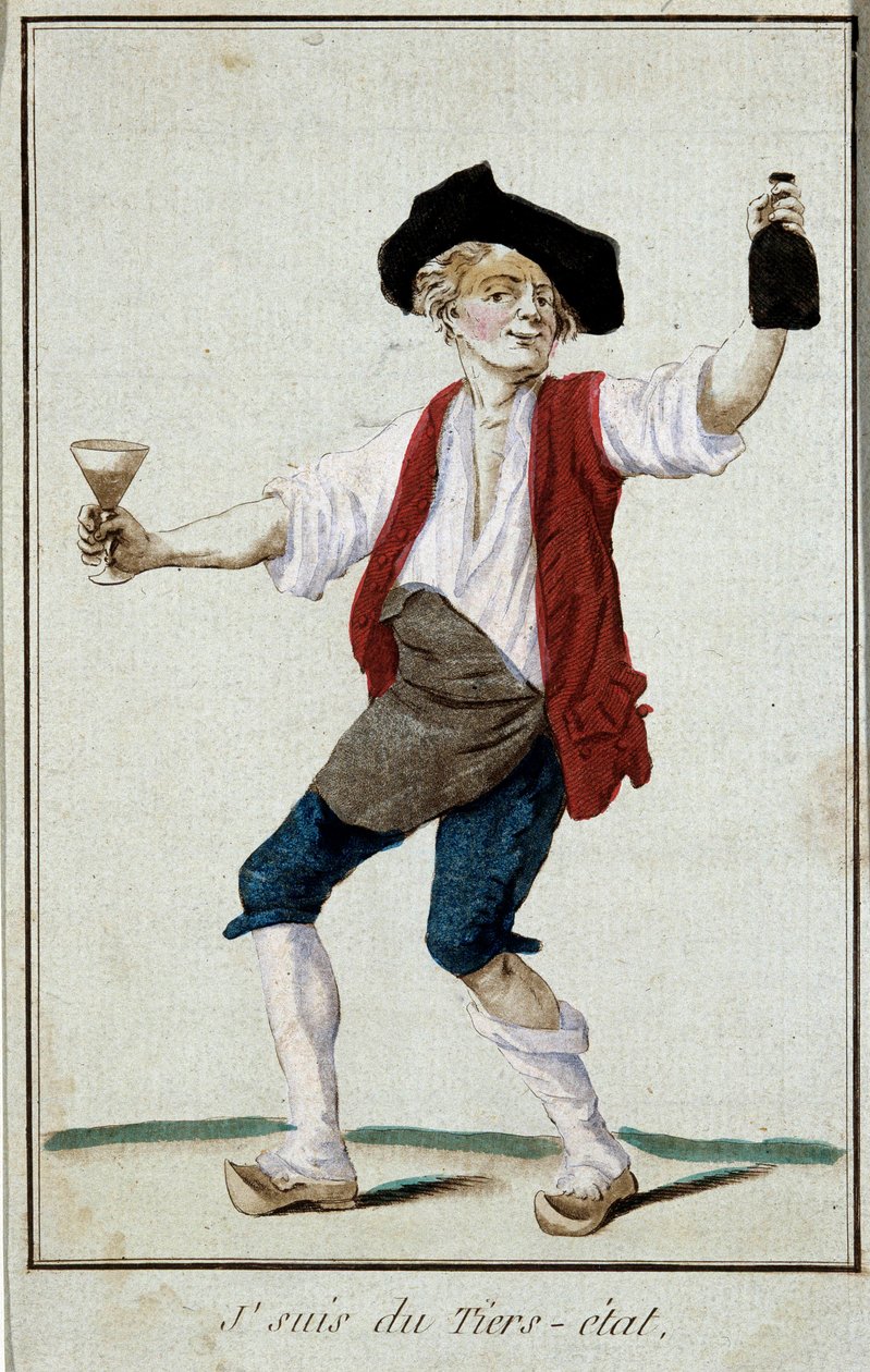Franska revolutionen: "Jag är av den tredje staten"" Satirisk gravyr från 1700-talet. Paris, Riksarkivet av French School