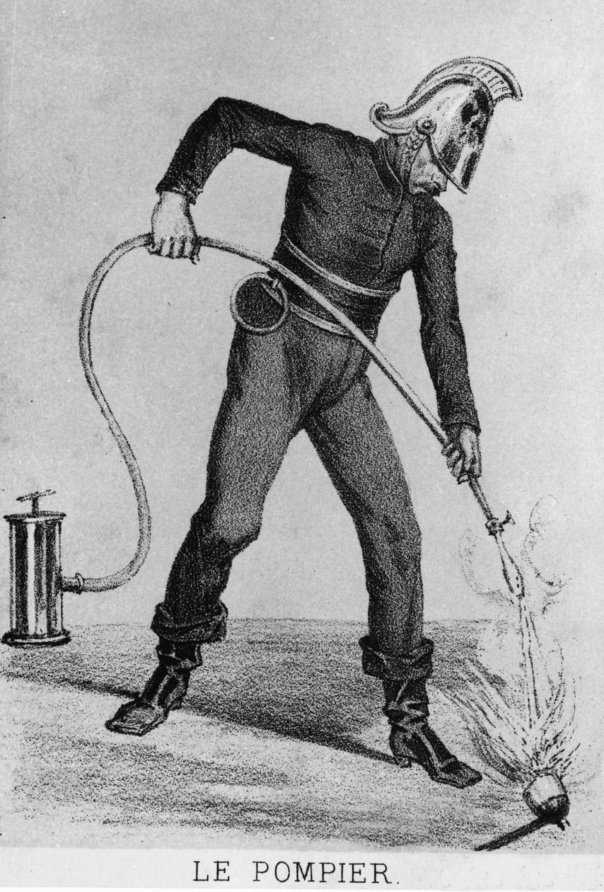 Fransk brandman ca 1866 - teckning, Bibl. des Arts deco. av French School