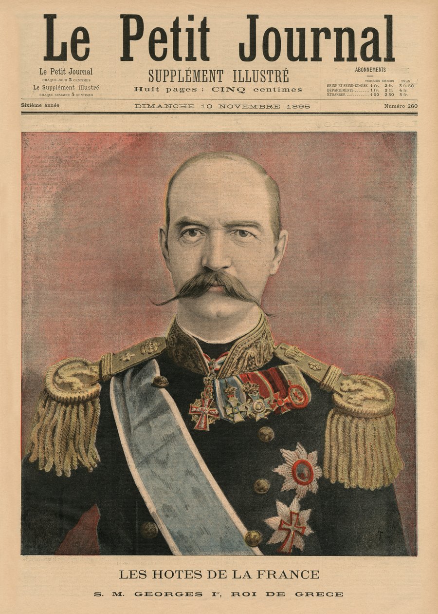 Franska värdar, Hans Majestät George I, kung av Grekland, framsidans illustration från 