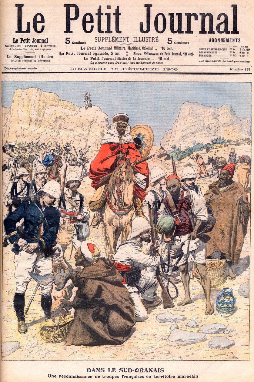 Fransk spaningsexpedition i södra Marocko Illustration för Le petit Journal, december 1906. av French School