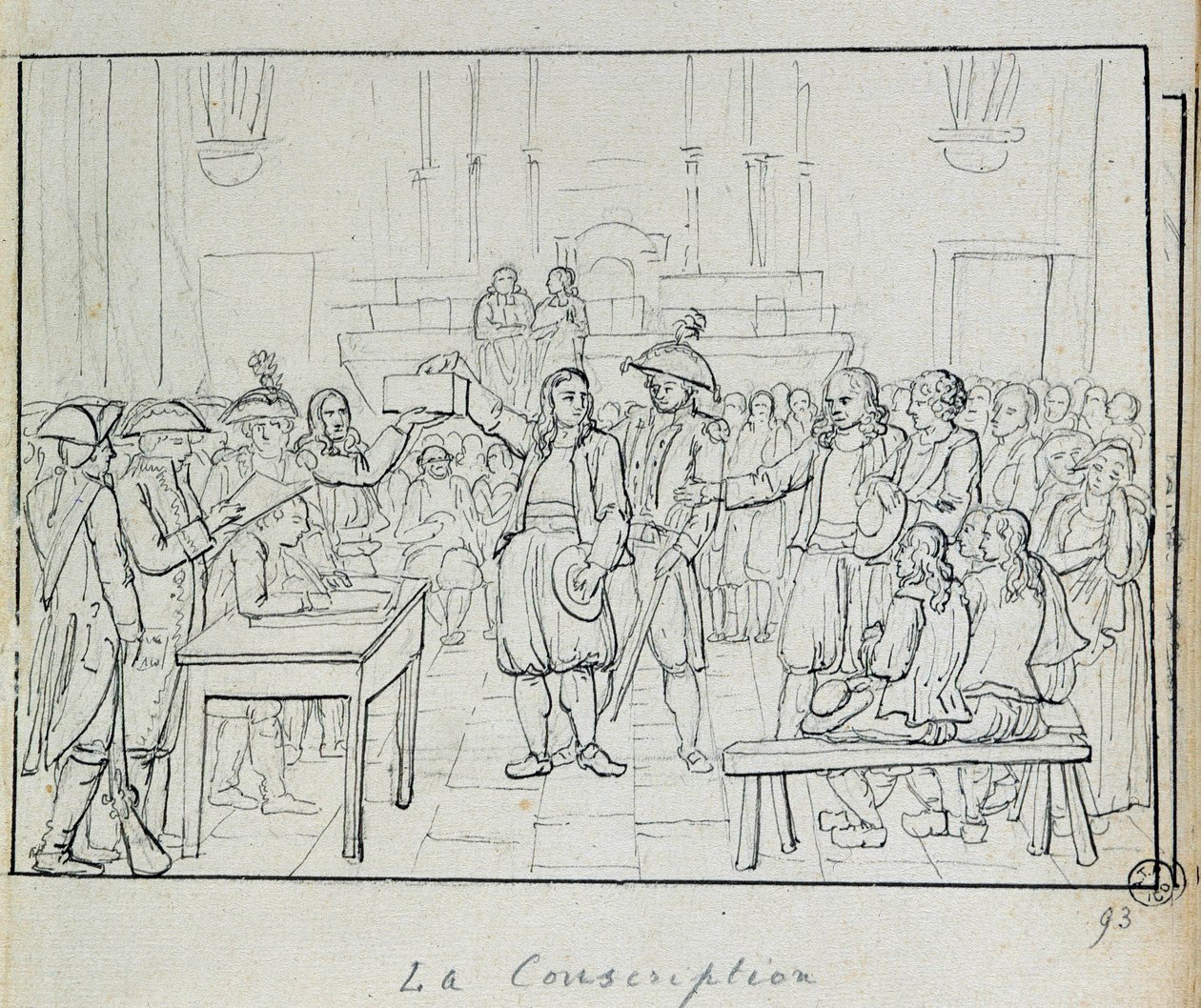Franska revolutionen: värnpliktsscen i Bretagne 1793. Paris, Musee Carnavalet av French School