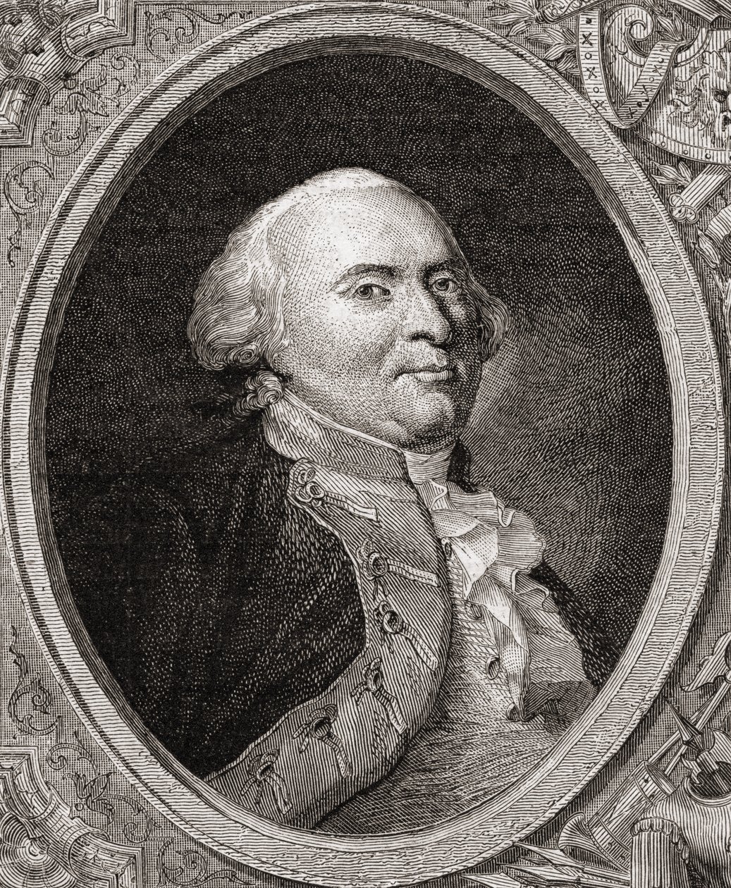 Friedrich Wilhelm II av Preussen, från "Histoire de la Revolution Francaise" av Louis Blanc (1811-82) av French School