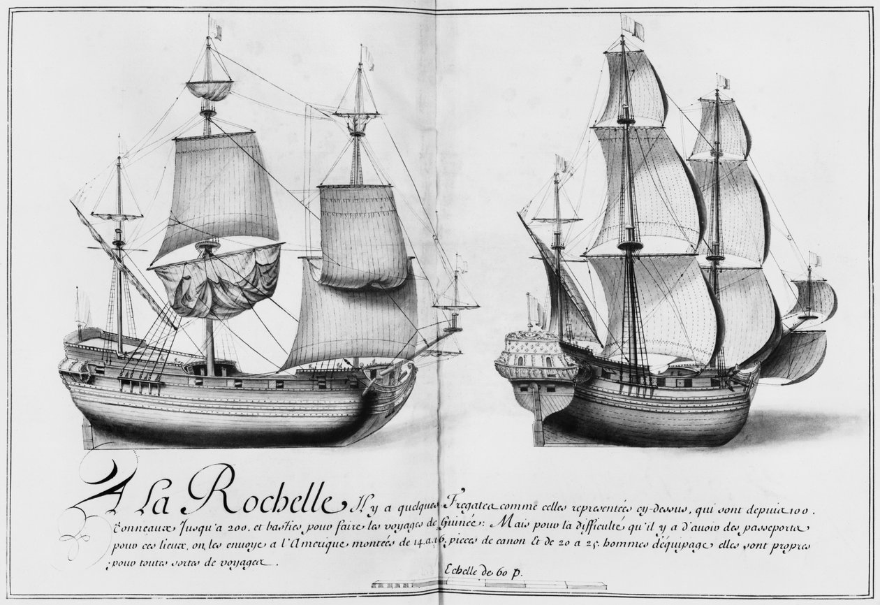 Fregatter, La Rochelle, illustration från 