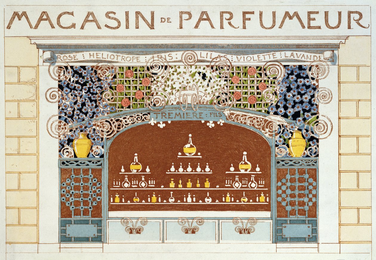 Frontdesign av parfymaffären "Maison Tremiere et Fils", Paris av French School