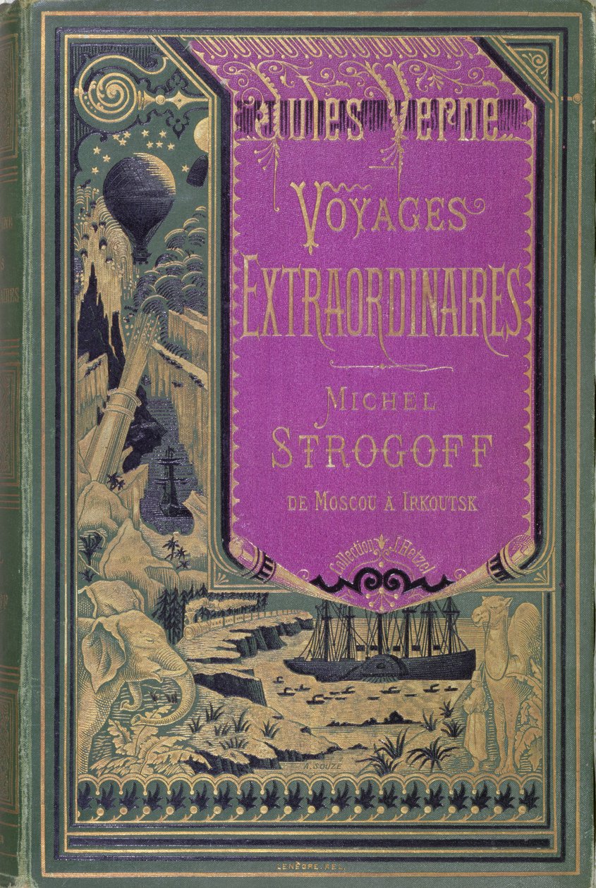 Främre omslaget till Michel Strogoff av Jules Verne (1828-1905) 1876 av French School