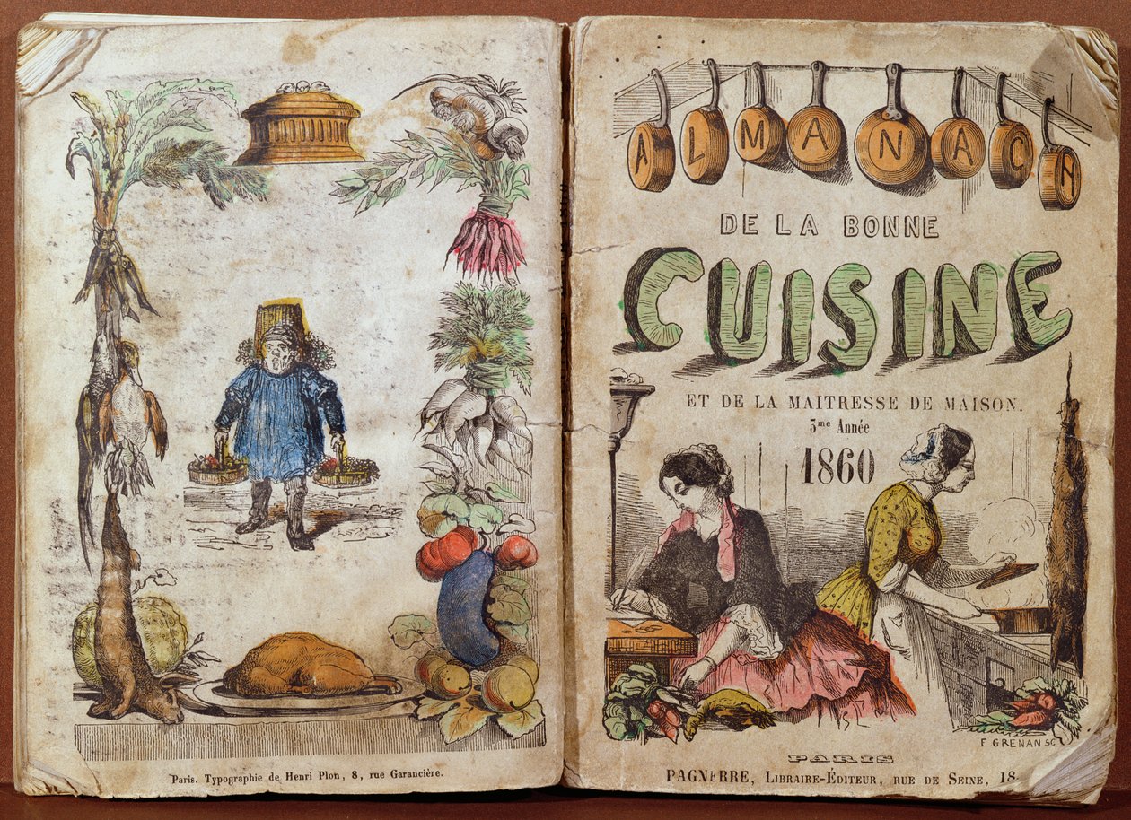 Framsidan av Almanach de la Bonne Cuisine et de la Mistress de Maison, 1860 av French School