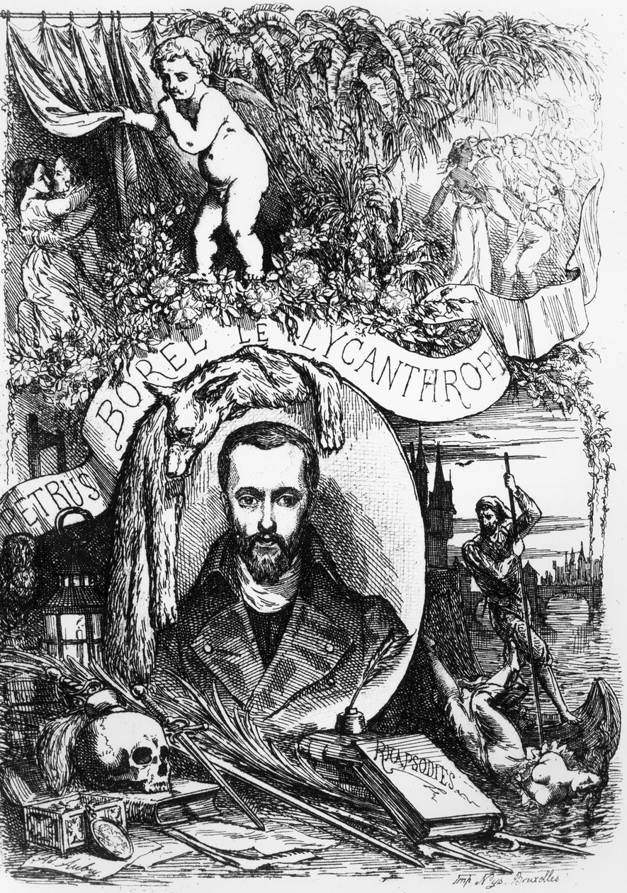 Frontispice för Champavert av Petrus Borel, Lycanthrope (1809-59) 1872 av French School