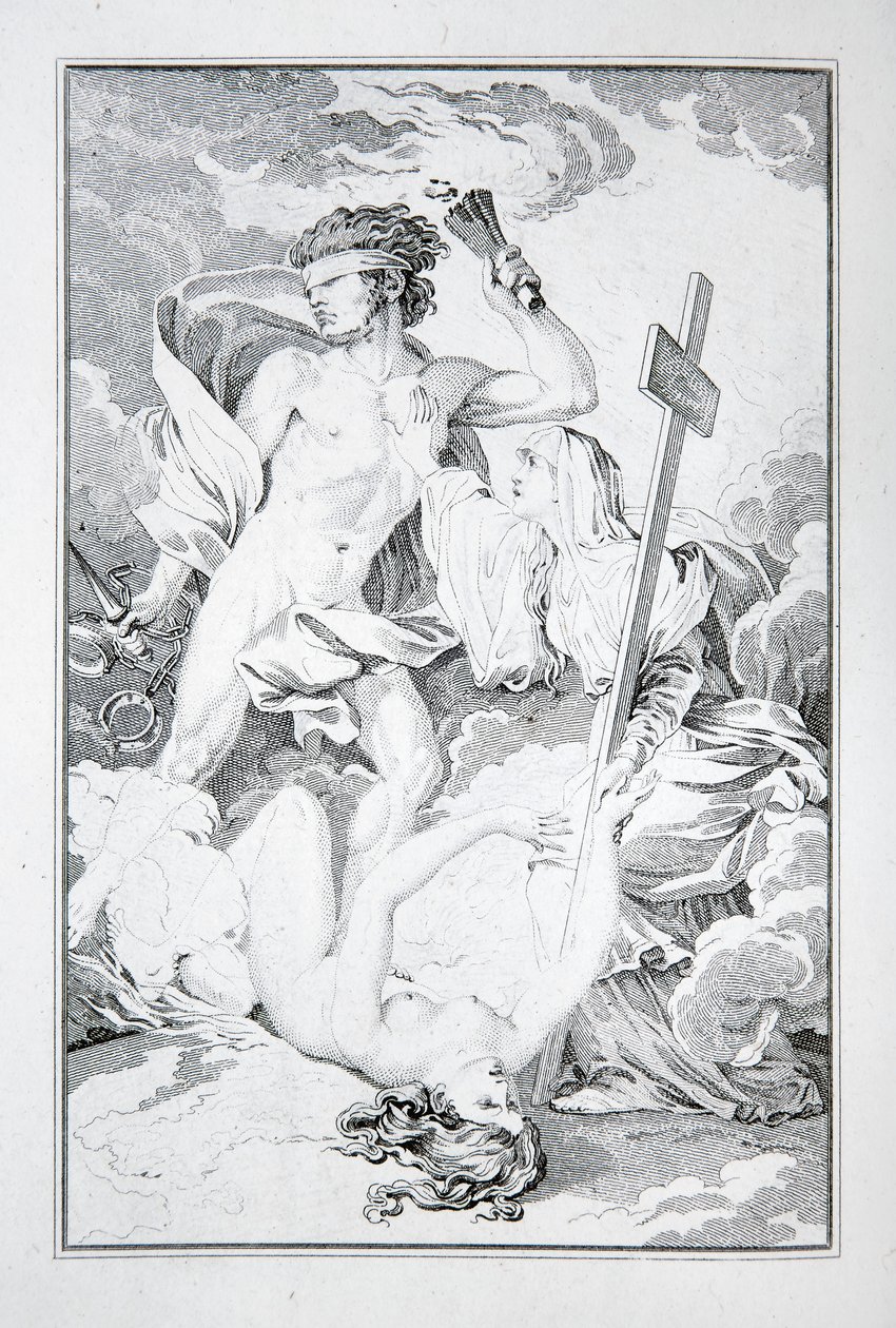 Frontispice från "Inkaorna, eller The Destruction of the Empire of Peru" av Jean-Francois Marmontel av French School