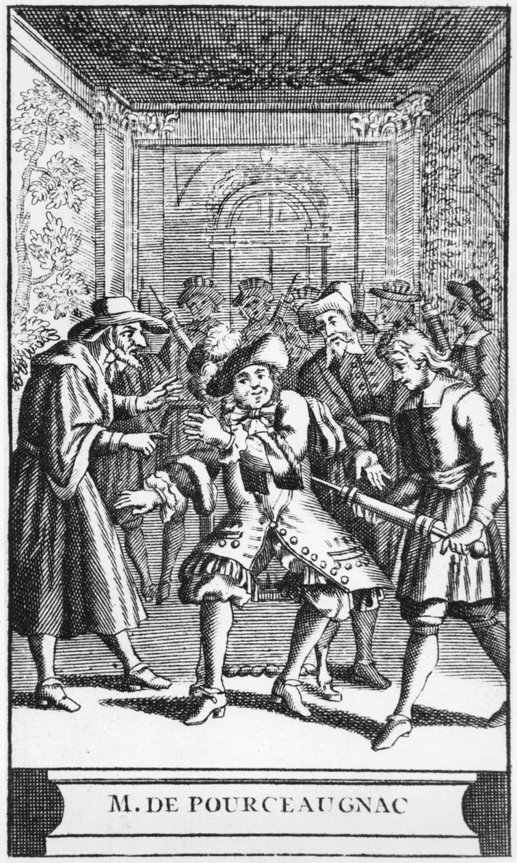 Frontispiceillustration från Monsieur de Pourceaugnac av Moliere, c.1669 av French School