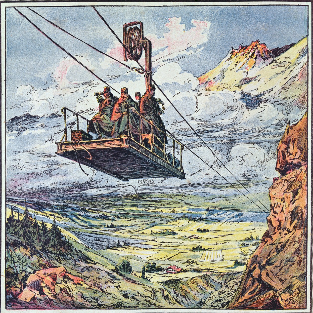 Bergbana i de italienska alperna, 1916 av French School