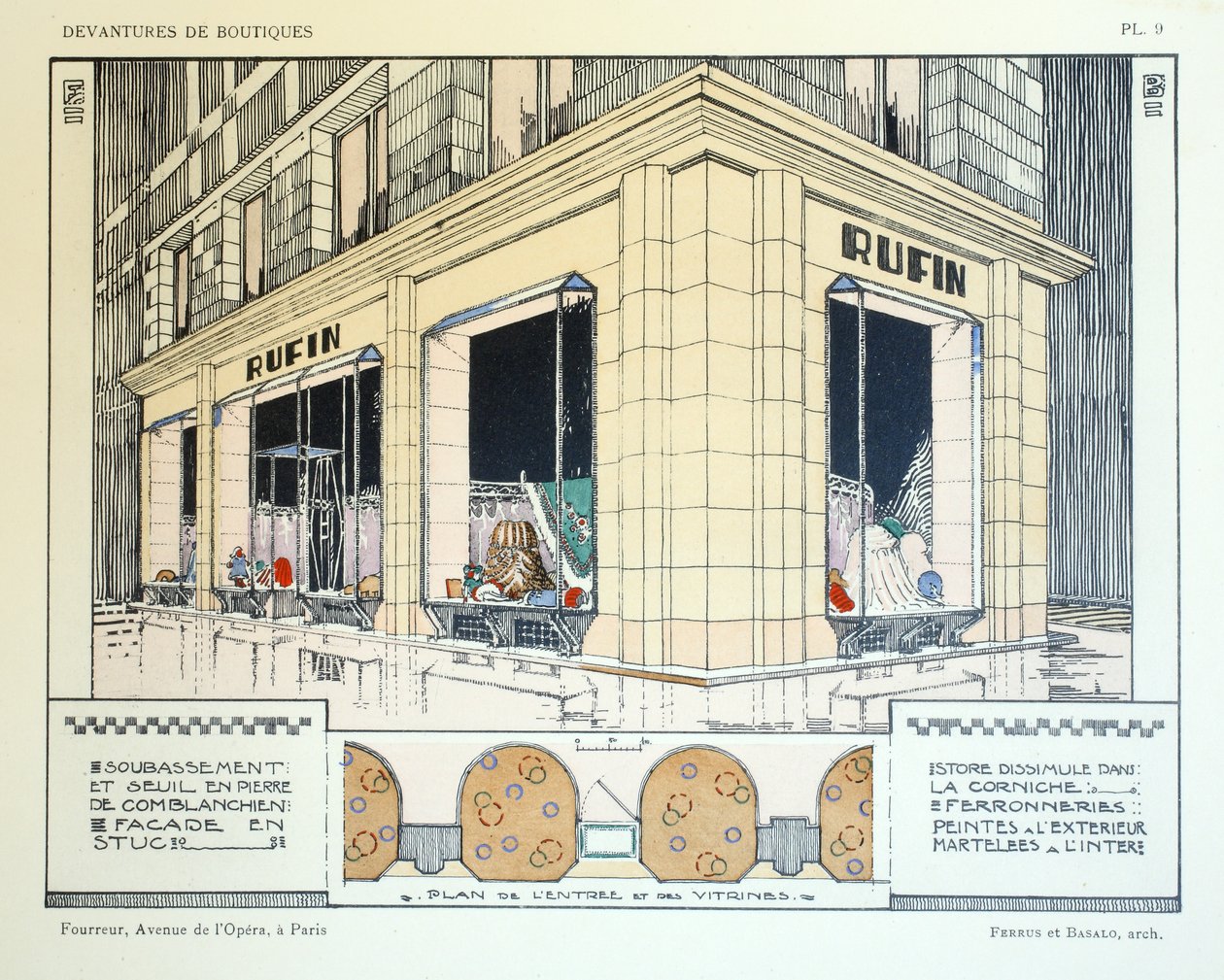 Furrier, tallrik 9, illustration från Devantures de Boutiques av Louis-Pierre Sezille, Paris, 1927 av French School