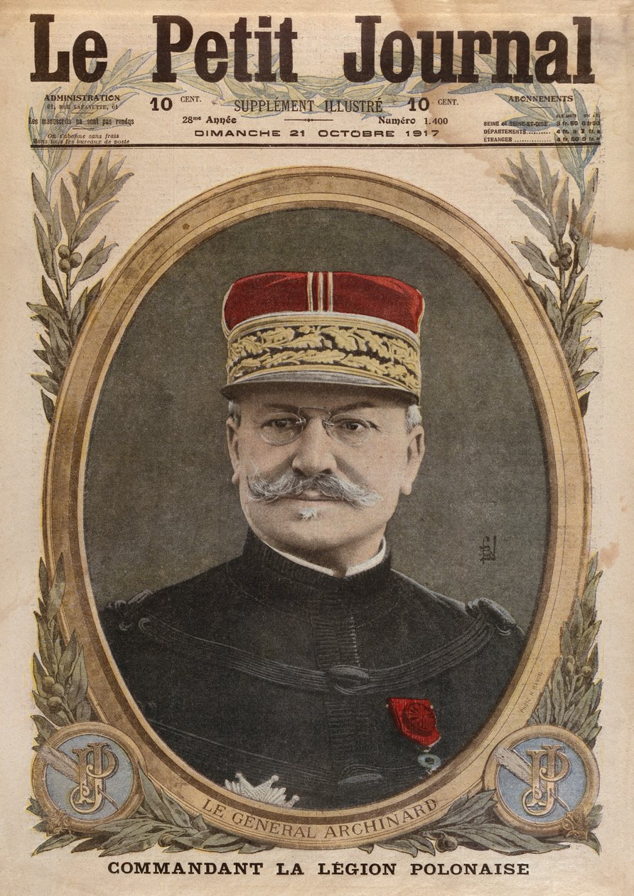 General Louis Archinard, framsidans illustration från Le Petit Journal, bilaga illustre, 21 oktober 1917 av French School