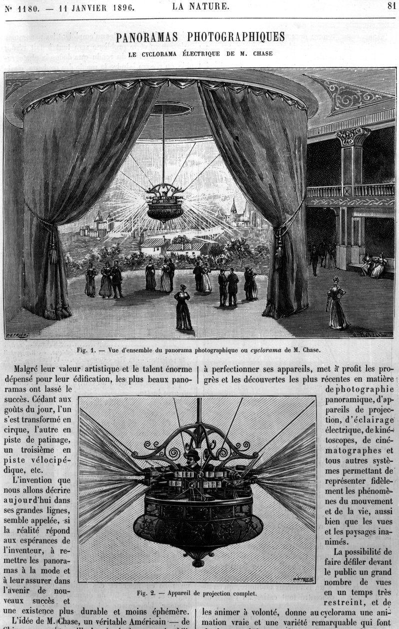 General View of the Chase Electric Cyclorama, hämtad från La Nature, 1896 av French School