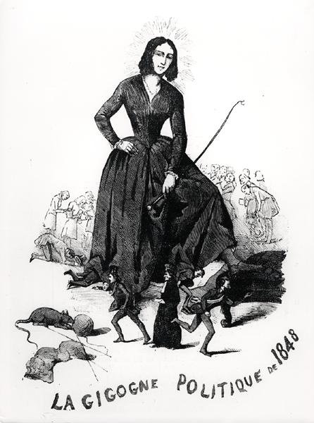George Sand, den politiska storken, från "Le Monde Illustre" av French School