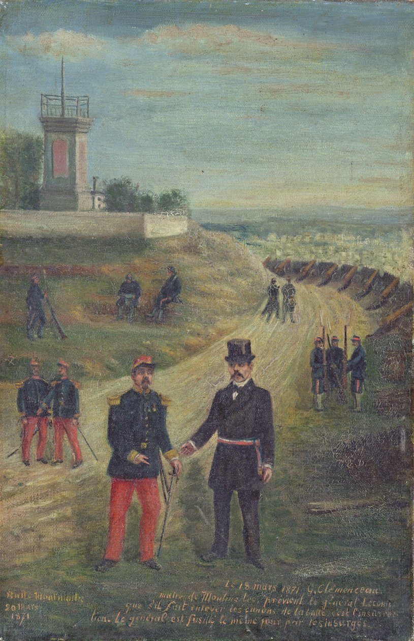 Georges Clemenceau (1841-1929) som borgmästare i Montmartre 18 mars 1871 av French School