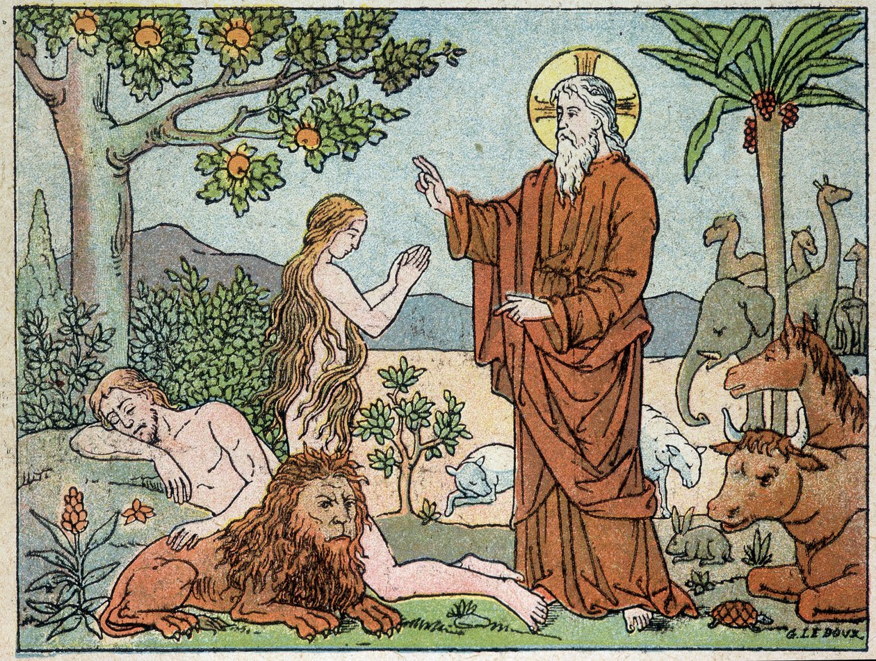 Gud: skapelsens sjätte dag - i "" Helig historia i 120 bilder", red. Maison de la Bonne Presse, Paris av French School
