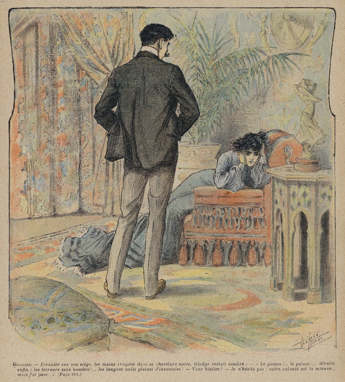 Gogosse av Max Villemer (färglitografi) av French School