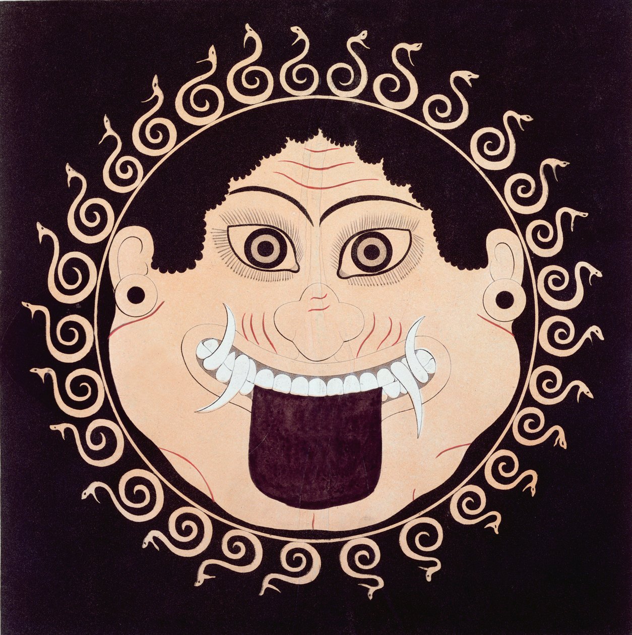 Gorgons Head, kopia av en original antik grekisk vas, tidigt 1800-tal av French School