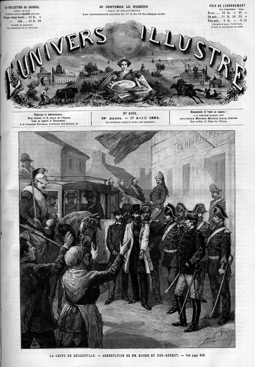 Generalstrejk för gruvarbetarna i Decazeville (Aveyron) av French School