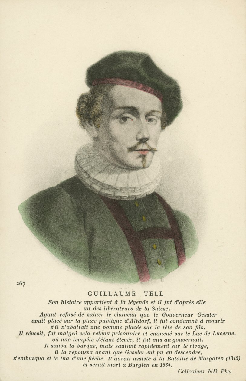 Wilhelm Tell (färglitografi) av French School