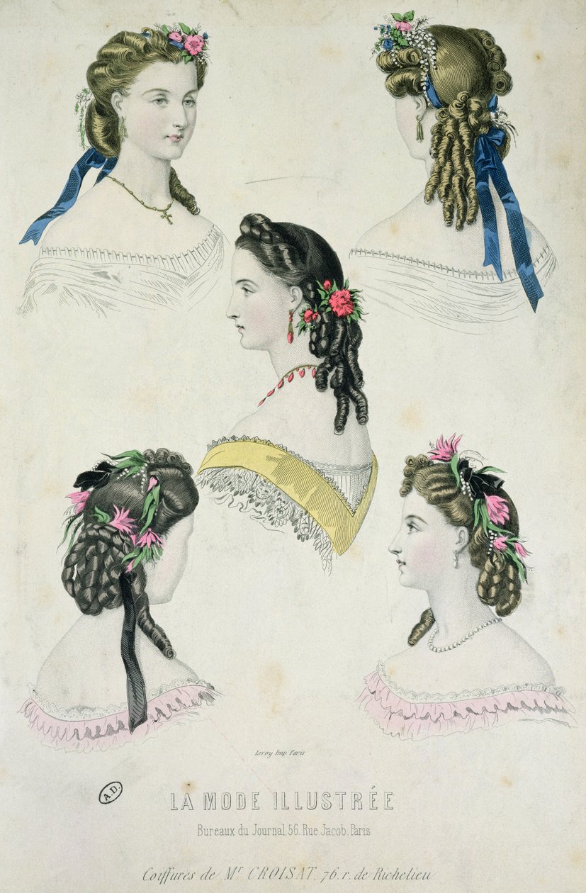 Monsieur Croisats frisyrer, från La Mode Illustrée, 1865 av French School