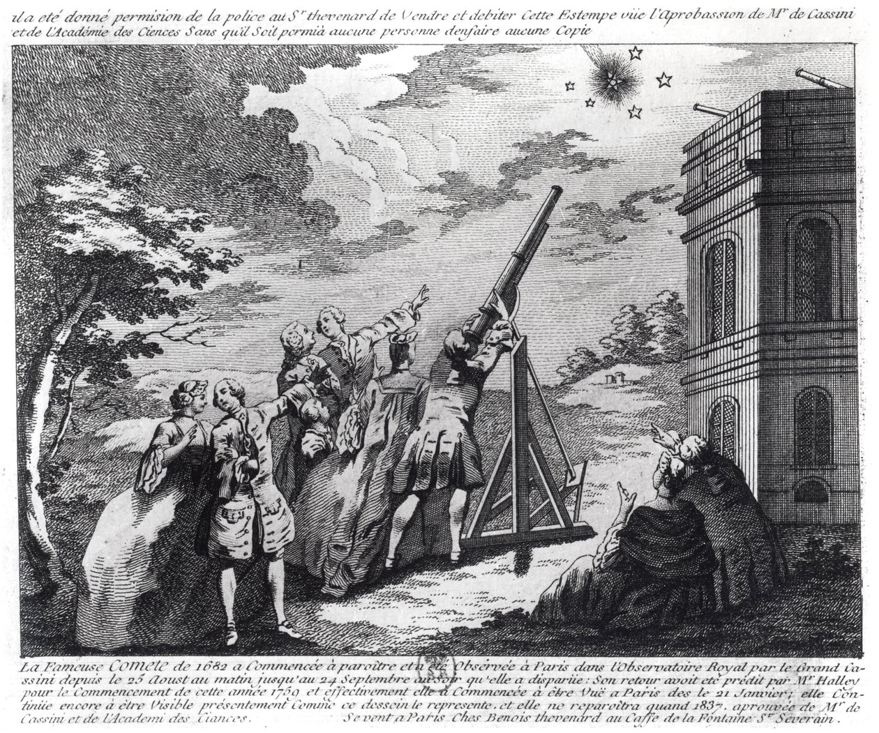 Halleys komet observerad 1759 av Cassini III (1714-84) av French School