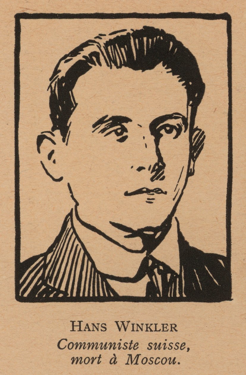Hans Winkler, schweizisk kommunist (litografi) av French School