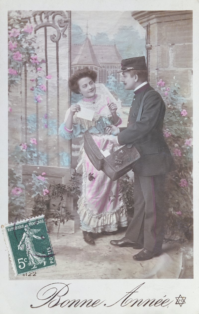 Gott nytt år vykort, tidigt 1900-tal av French School