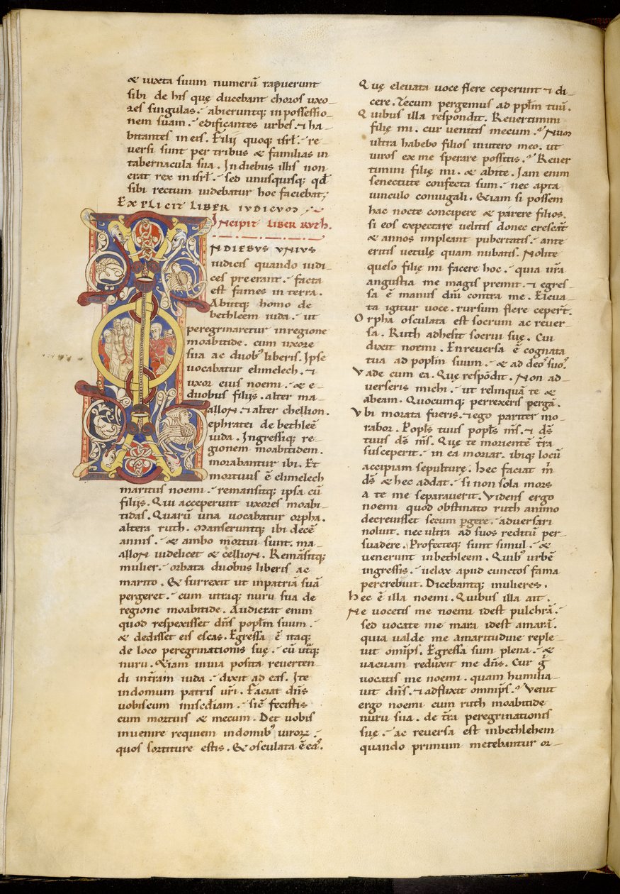 Harley 4772 f.120v Inledningssida från Ruths bok, 