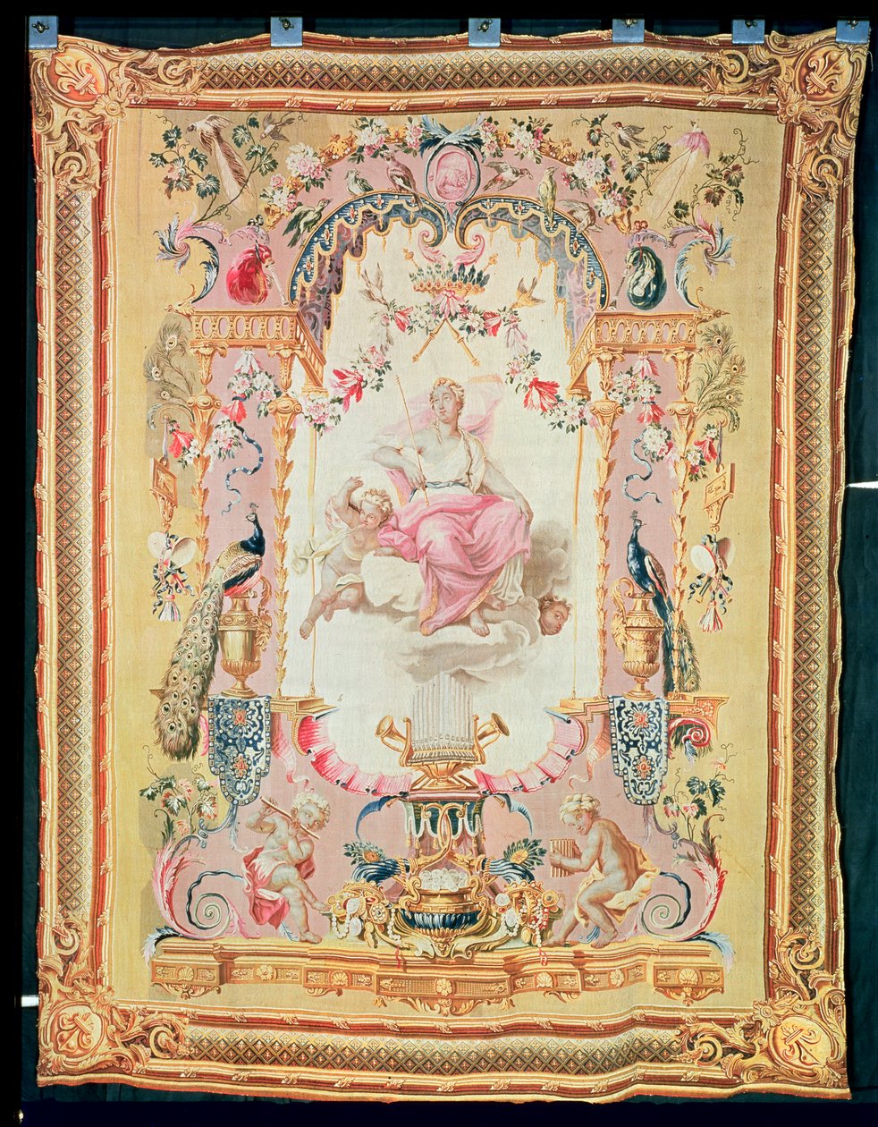 Harmony and Juno: from the Triumph of the Gods, Gobelins gobeläng, 1699 av French School