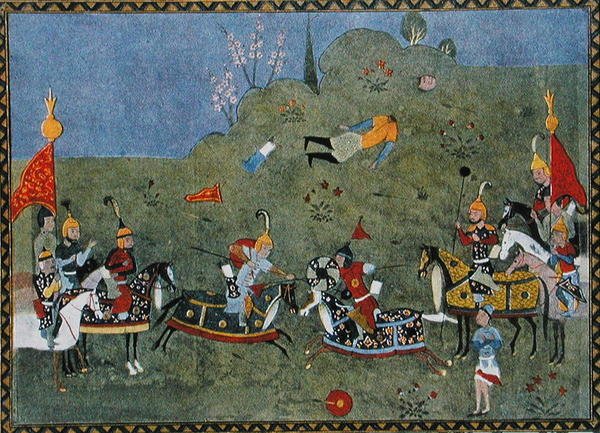 Huvuden flög runt som bollar, illustration från "The Arabian Nights" av French School