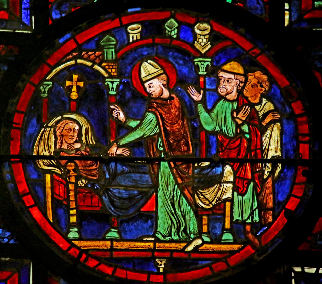 Healing Tetradius, scen från St. Martins liv, Chartres katedral av French School