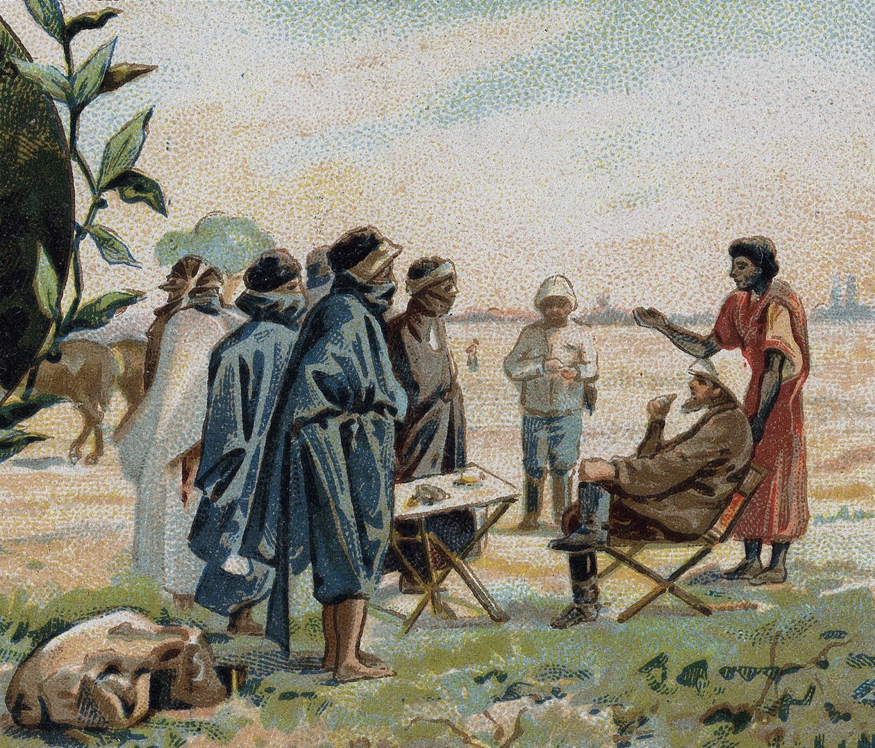 Henri Duveyrier, fransk geograf och resenär (1840-1892), talar med Touareg d