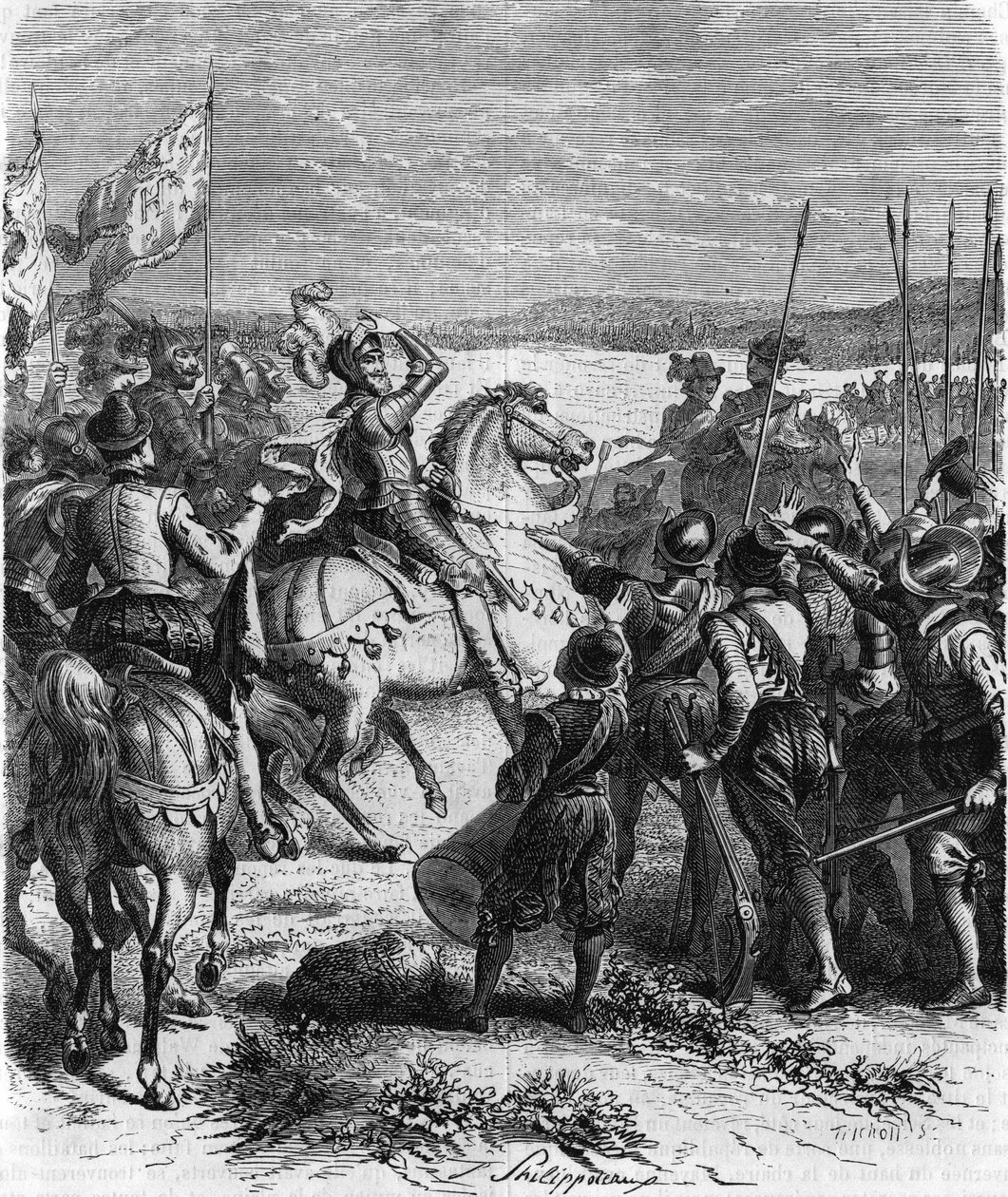 Henri IV och Ivry, 14 mars av French School
