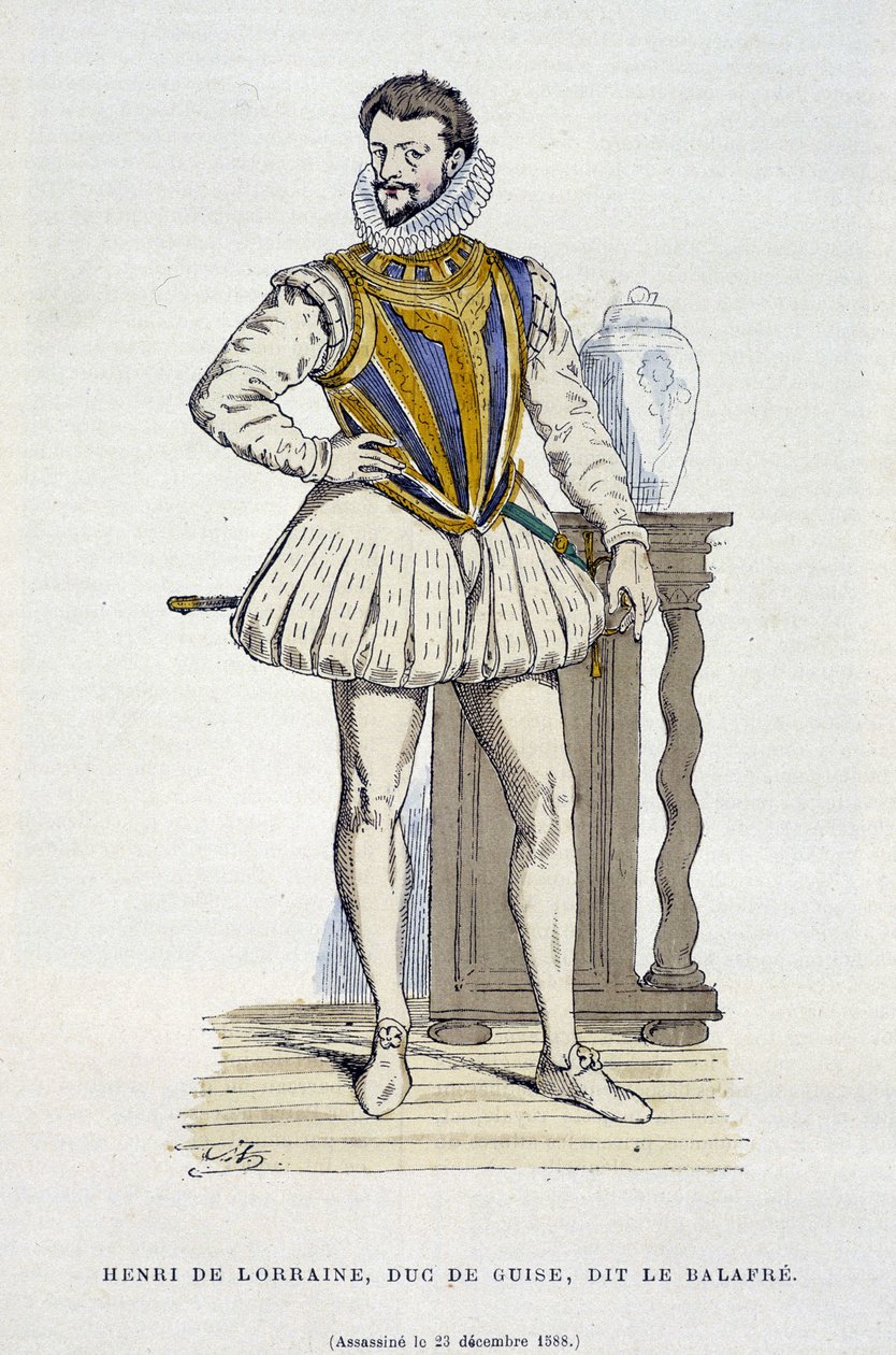 Henri de Lorraine, hertig av Guise, dit le Balafré (1550 - 1588) - i "Frankrike och fransmännen genom århundradena" av Augustin av French School