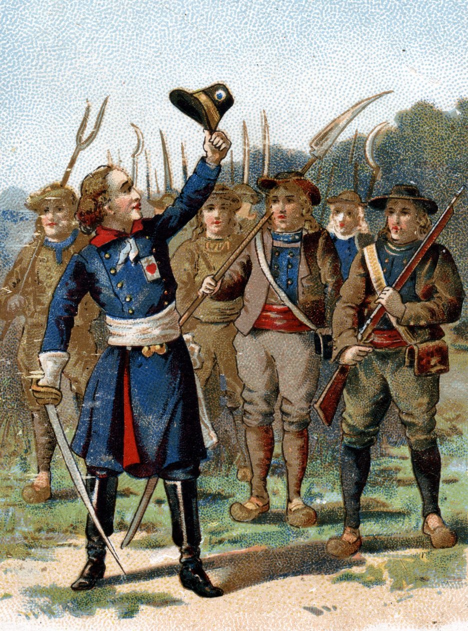 Henri du Vergier, greve av La Rochejaquelein (eller Verger de La Rochejacquelein) (1772-1794), såld hövding. Han har en markör på bröstet. av French School