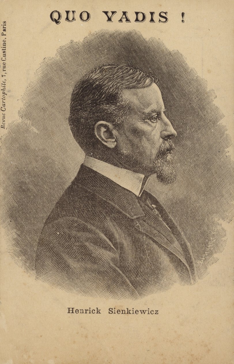 Henryk Sienkiewicz (1846-1916), polsk journalist och romanförfattare (litografi) av French School