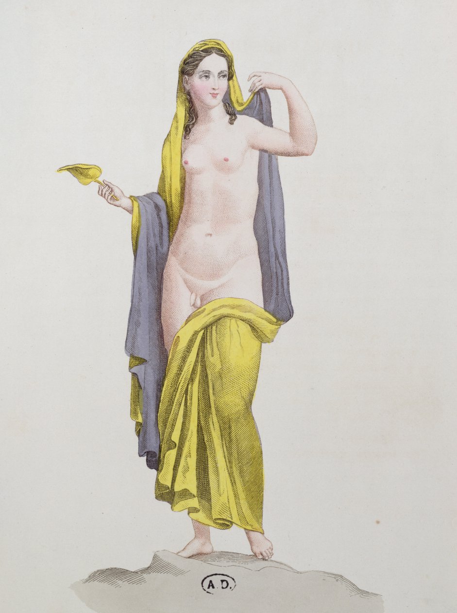 Hermafrodit, från en fresk från Pompeji, ca 1800 av French School