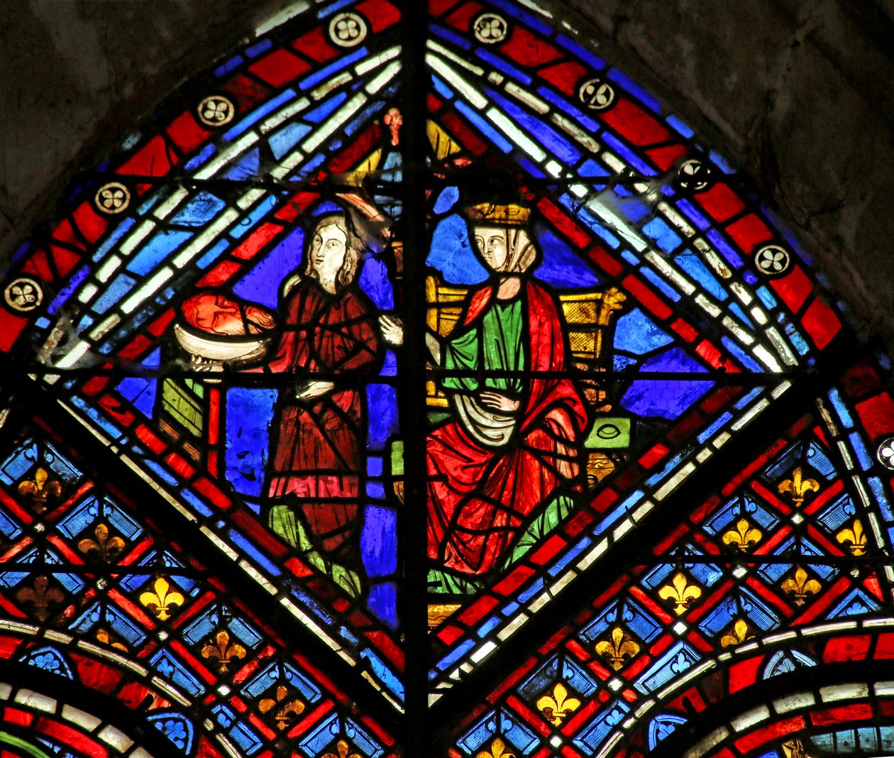 Herodias och Salome med Johannes döparens huvud av French School