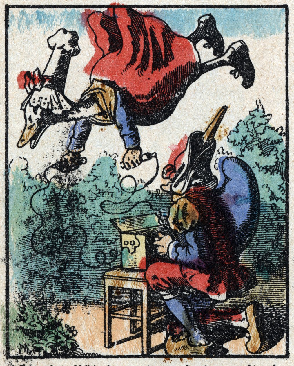 Historia om Dr. Pulcinella (Polichinelle). Trästick av Imaging Pellerin - Epinal, sd. Sent 1800-tal. av French School