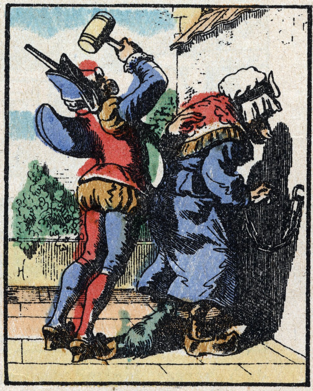 Historia om Dr. Pulcinella (Polichinelle). Trästick av Imaging Pellerin - Epinal, sd. Sent 1800-tal. av French School